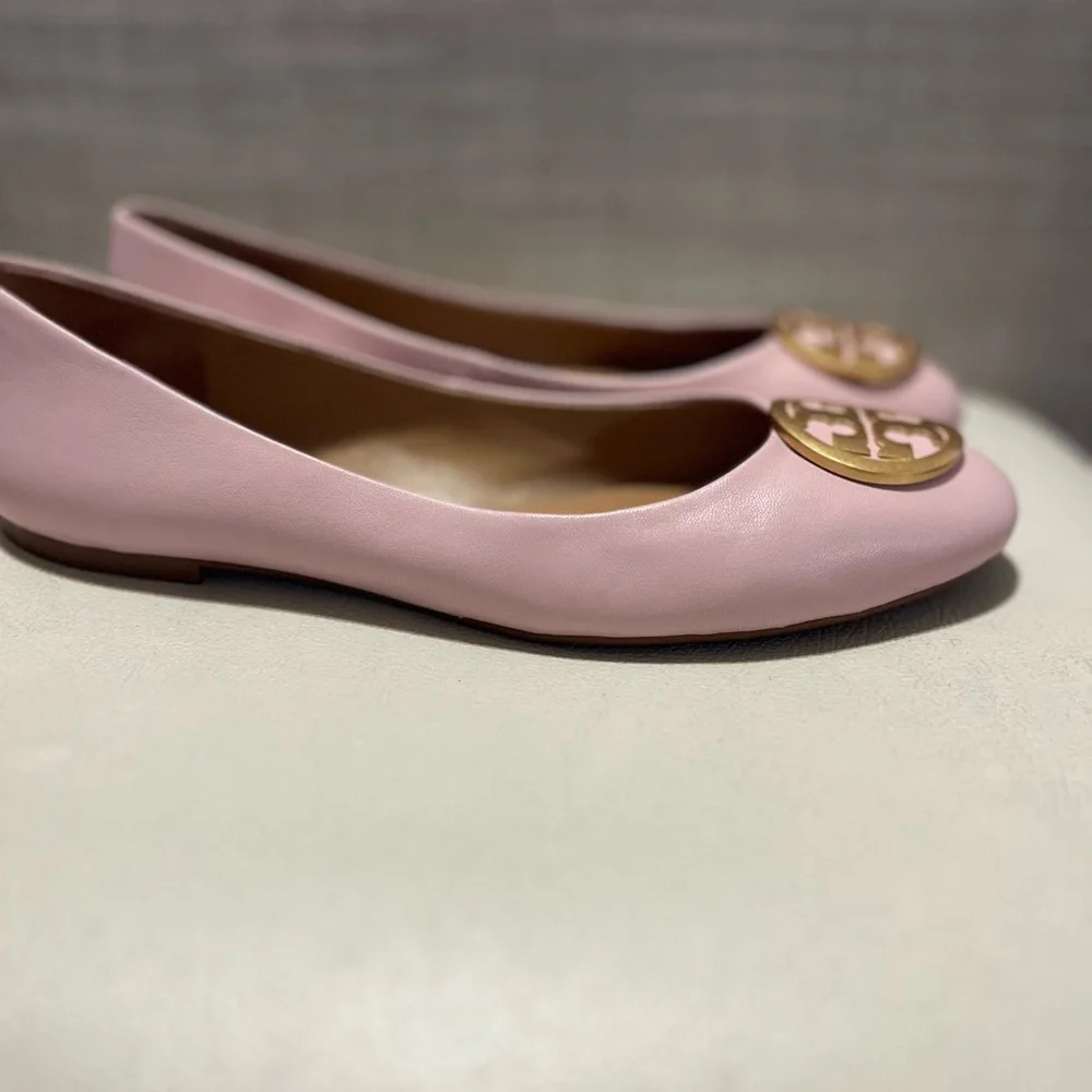 Tory Burch Benton Sea Shell Pink Ballet Flats Women’s Size 10
